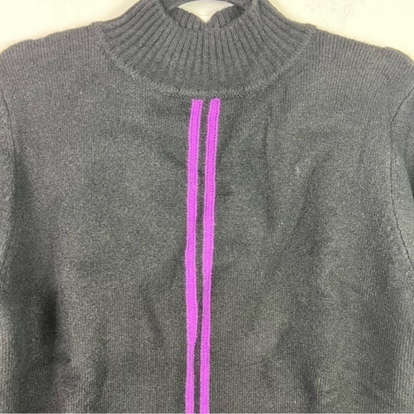 Halara Turtleneck womens size small Black Purple Color Block Knit Sweater - Picture 4 of 8